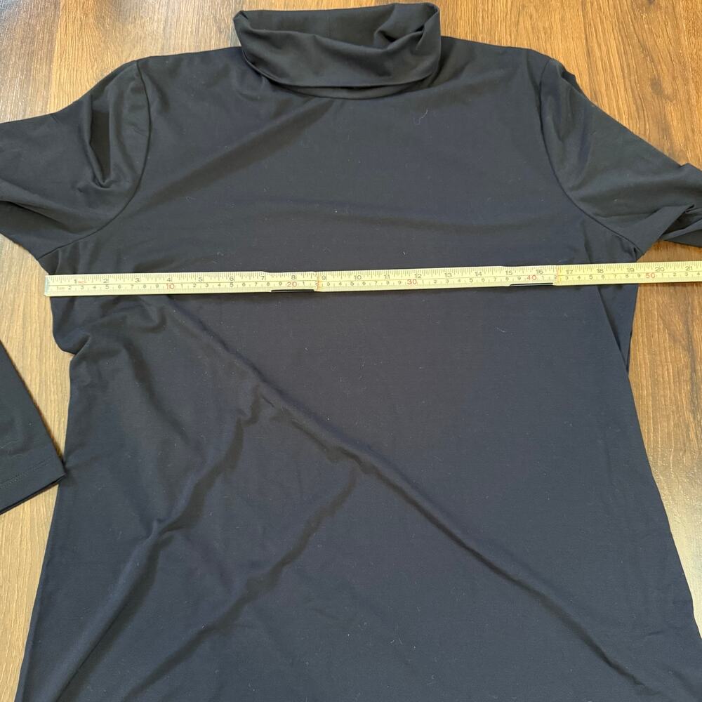 J McLaughlin Long Sleeve Turtle Neck Top Black Sz L Office Career Base Layer - Picture 4 of 7